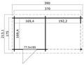 Förråd Jelle 370 x 175 cm 2,87 + 3,26 m² Lasita Maja